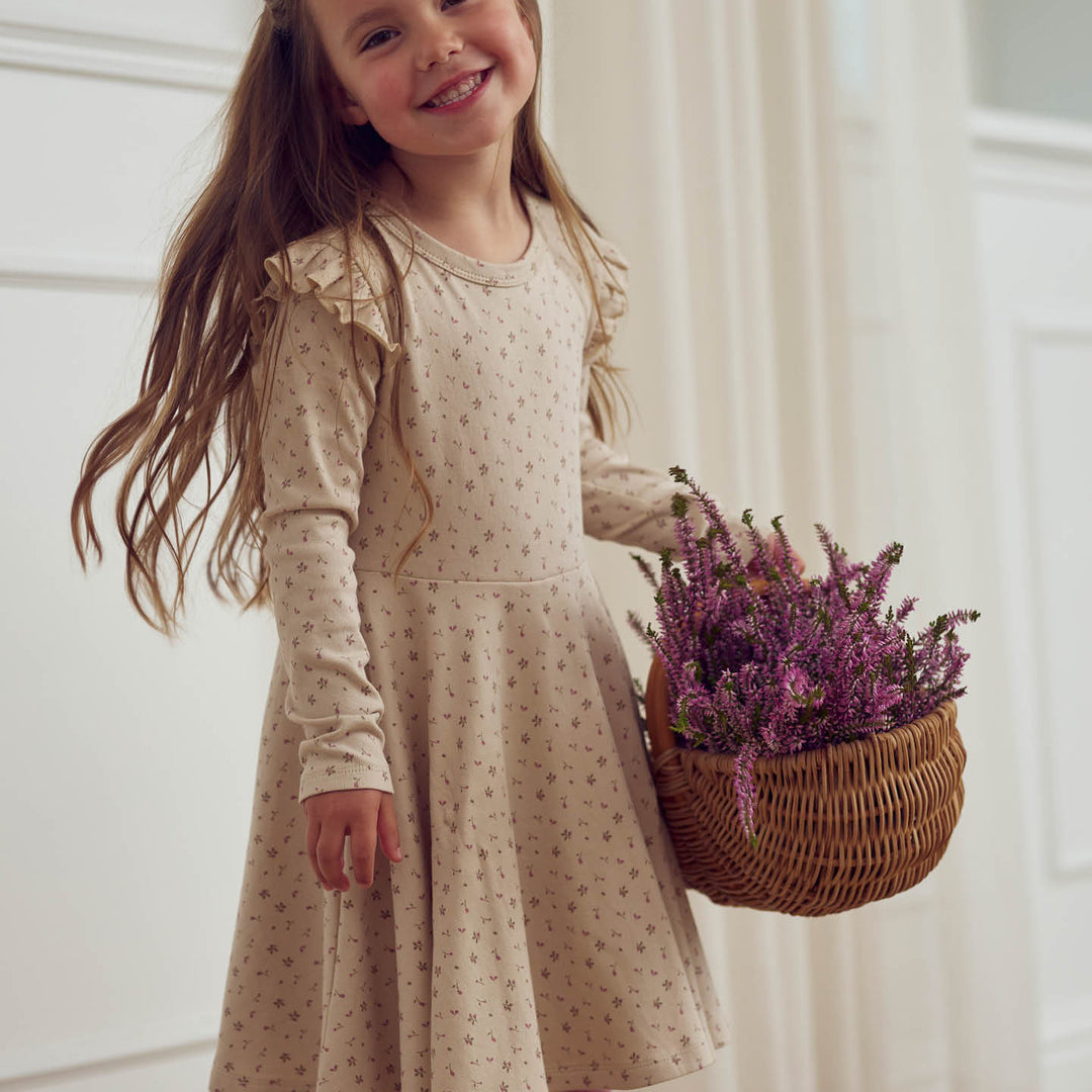 müsli ASTER rib flowerprinted swing dress Dress Oak/ Nostalgia rose/ Beige 690000251