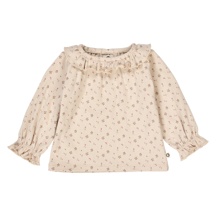 müsli ASTER rib frill collar top L_S Tee Oak/ Nostalgia rose/ Beige 690000251