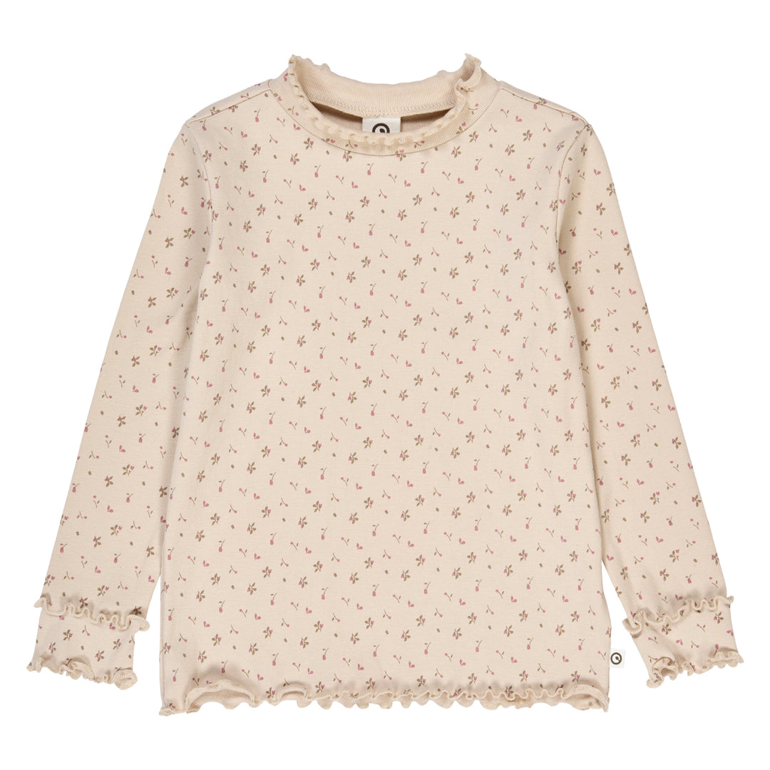 müsli ASTER rib frill collar top L_S Tee Oak/ Nostalgia rose/ Beige 690000251