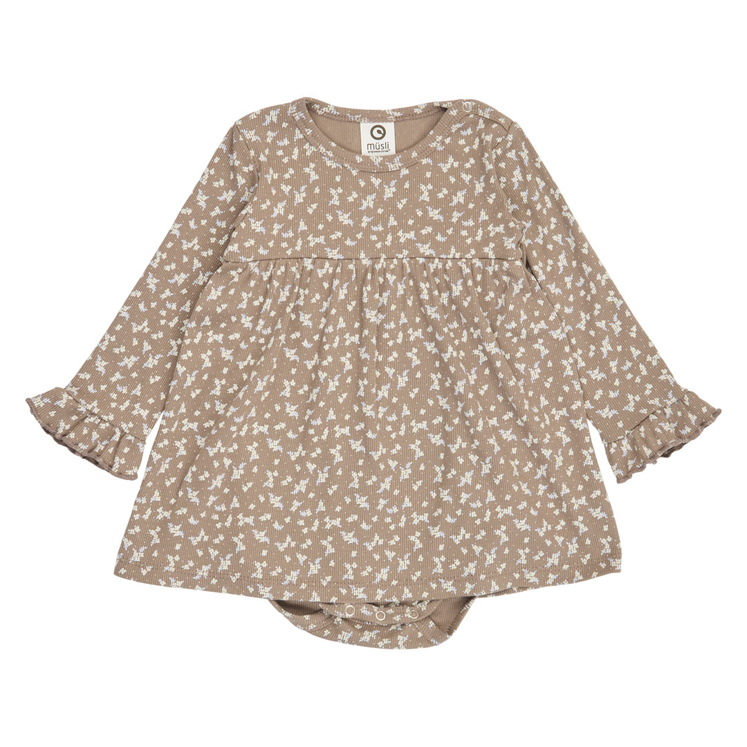 müsli Alyssum L/S Ruffle Dress Body Dress Walnut/ Oak/ Mauve 690000328