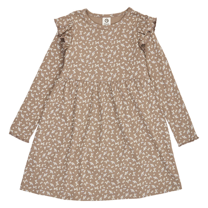 müsli Alyssum Ruffle L/S Swing Dress Dress Walnut/ Oak/ Mauve 690000328