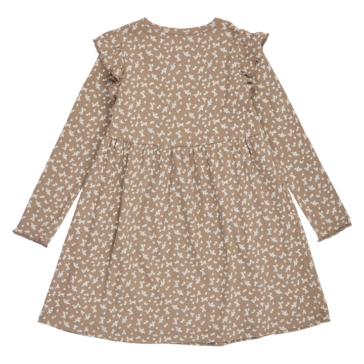 müsli Alyssum Ruffle L/S Swing Dress Dress Walnut/ Oak/ Mauve 690000328