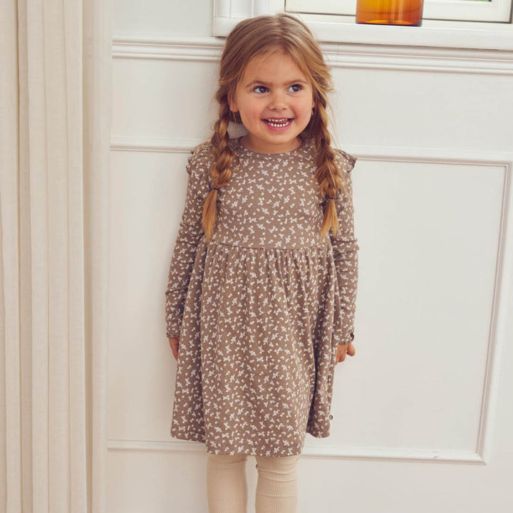 müsli Alyssum Ruffle L/S Swing Dress Dress Walnut/ Oak/ Mauve 690000328