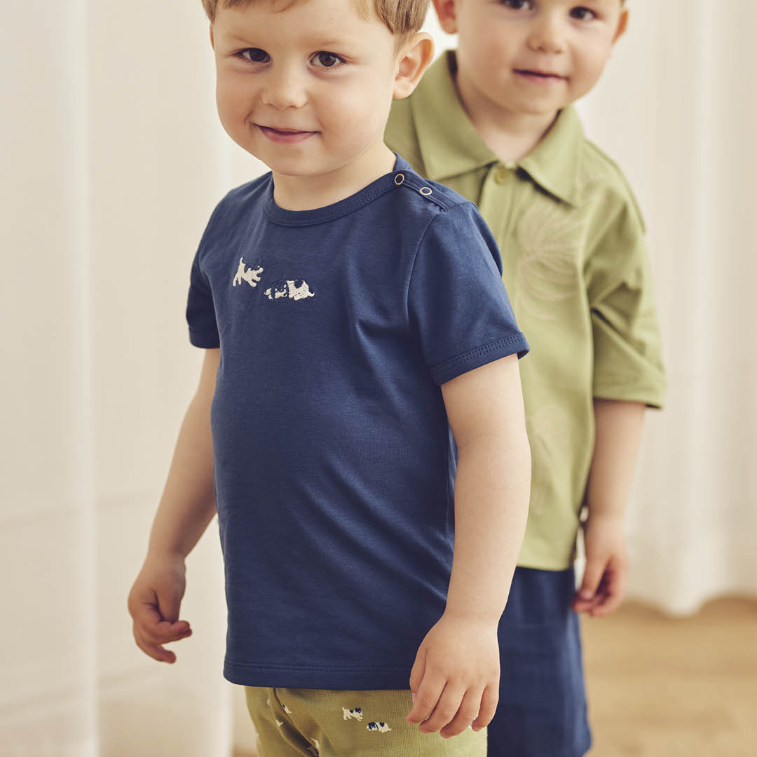 müsli BFF puppie applique T-shirt S_S Tee Navy 019403101