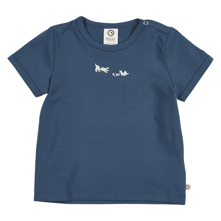 müsli BFF puppie applique T-shirt S_S Tee Navy 019403101