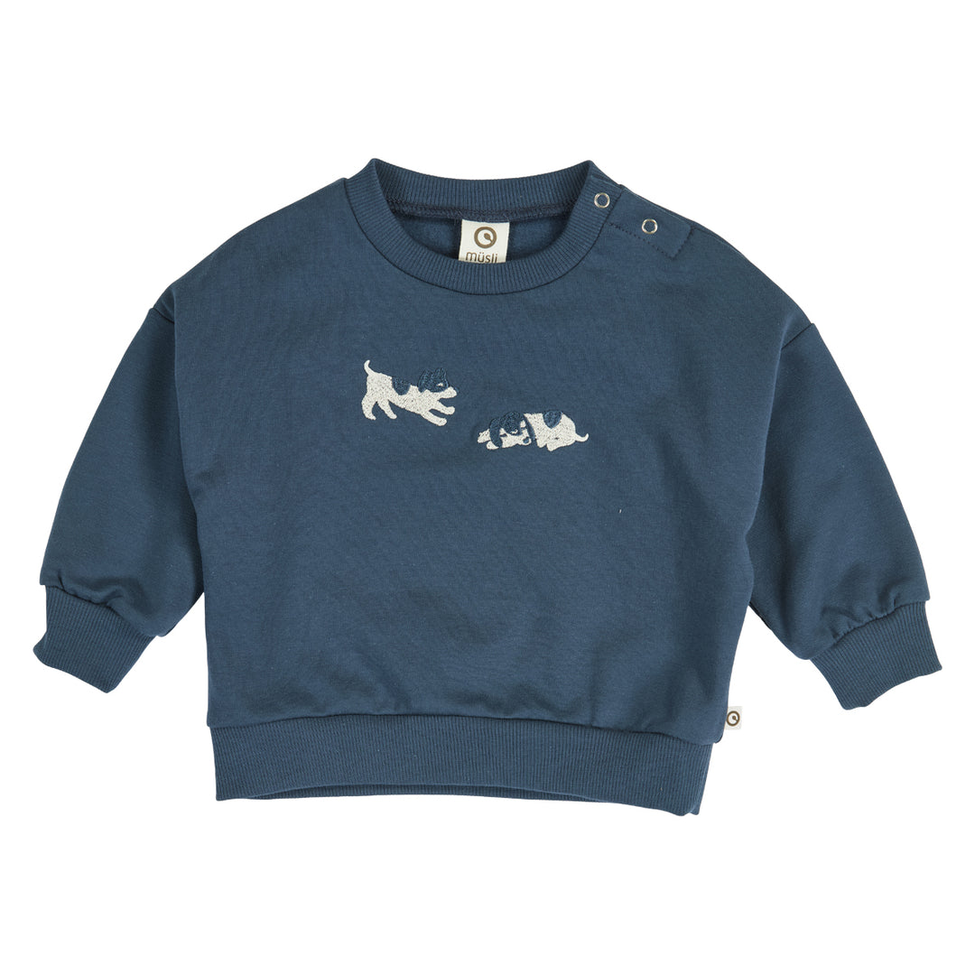 müsli BFF puppie applique sweatshirt L_S Tee Navy 019403101