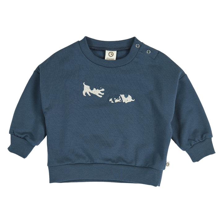 müsli BFF puppie applique sweatshirt L_S Tee Navy 019403101
