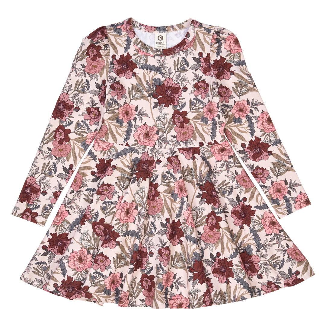 müsli BLISS floral printed swing dress Dress Nightingale/ Root/ Nostalgia rose 690000252