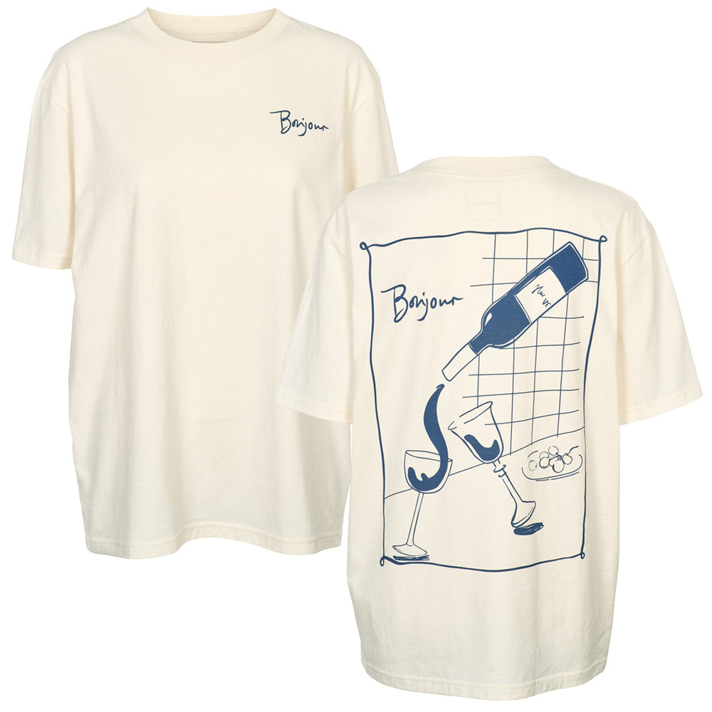 Conservandum BONJOUR printed T-shirt S_S Tee Tofu 011480102