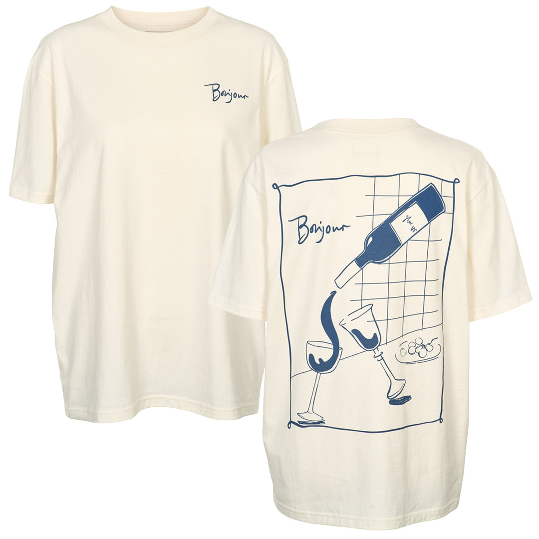 Conservandum BONJOUR printed T-shirt S_S Tee Tofu 011480102