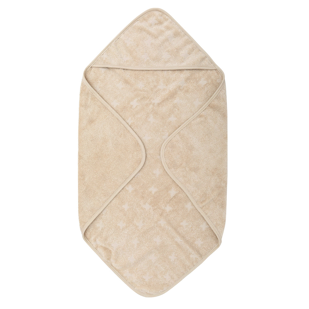 müsli Baby towel with hood in organic cotton 100 x 100 cm Bathrobes & Towels Oat 013040401