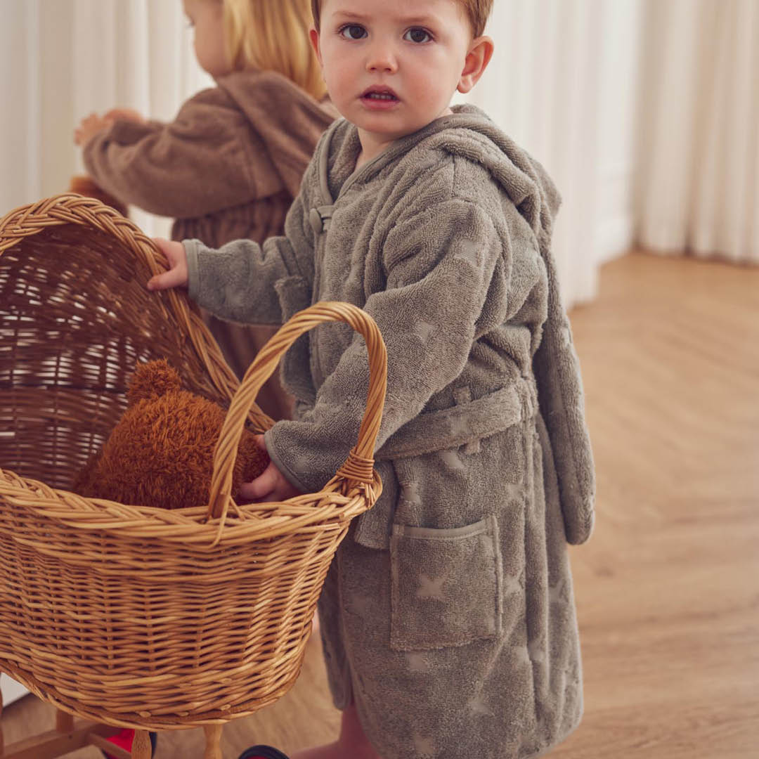 müsli Bathrobe with ears size 80/86-104/110 Bathrobes & Towels Mineral green 016590401