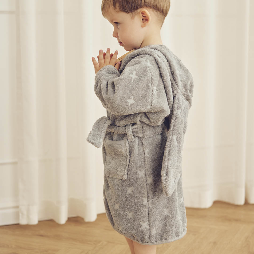 müsli Bathrobe with ears size 80/86-104/110 Bathrobes & Towels Mineral green 016590401