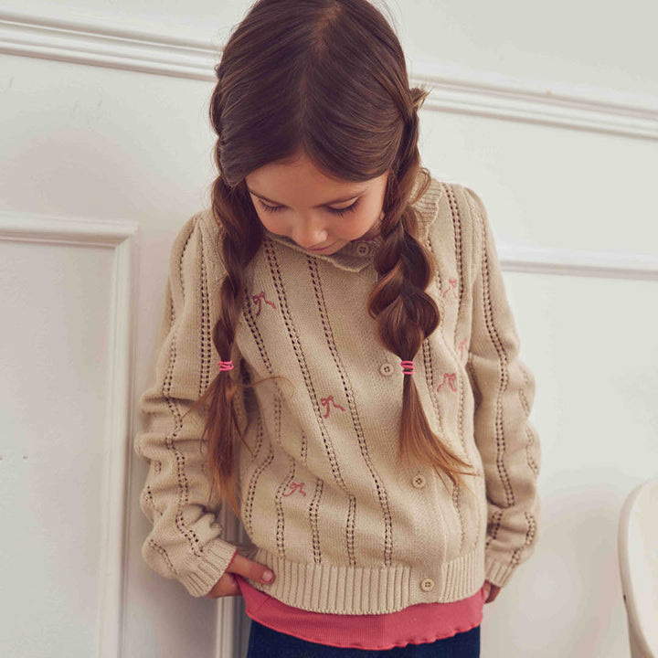 müsli Bouquet Knit Pointelle Cardigan L_S Tee Oak 013040001