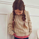 müsli Bouquet Knit Pointelle Cardigan L_S Tee Oak 013040001
