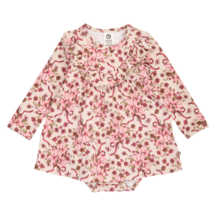 müsli Bouquet L/S Frill Dress Body Dress Oak/ Blush/ Baroque rose 690000330