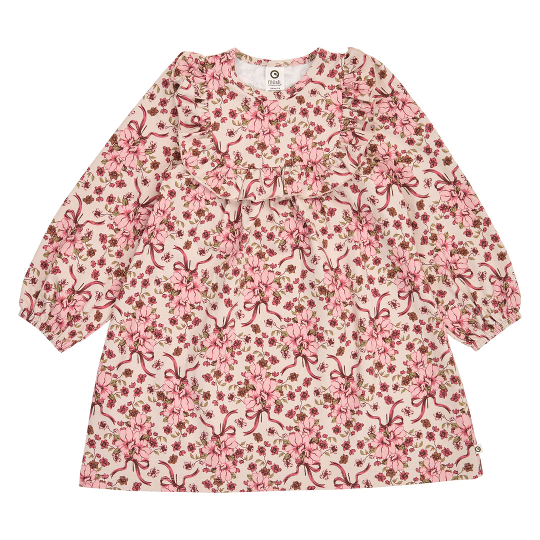 müsli Bouquet Ruffle L/S Dress Dress Oak/ Blush/ Baroque rose 690000330