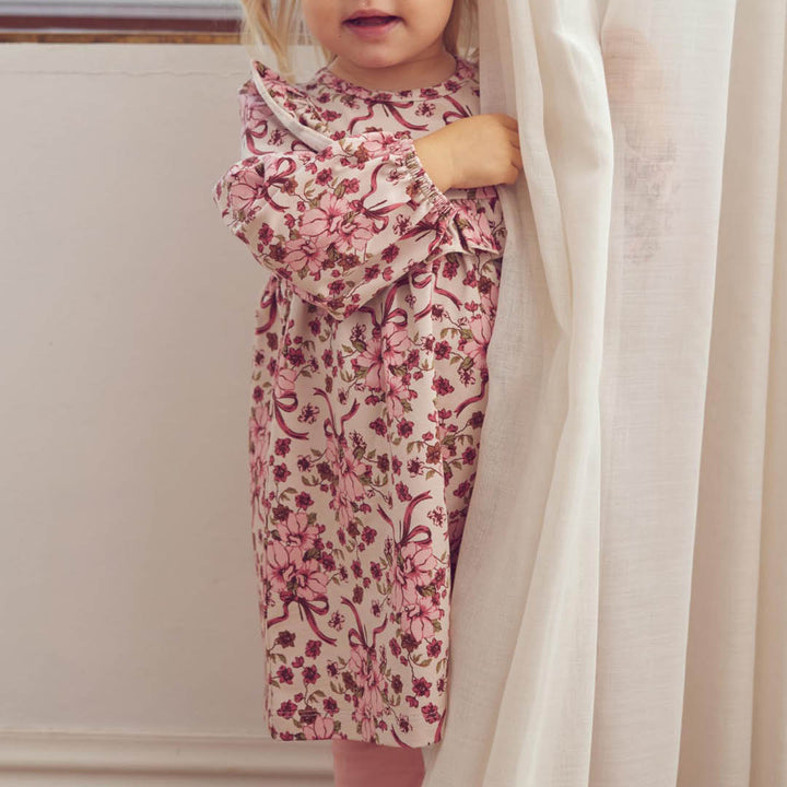 müsli Bouquet Ruffle L/S Dress Dress Oak/ Blush/ Baroque rose 690000330
