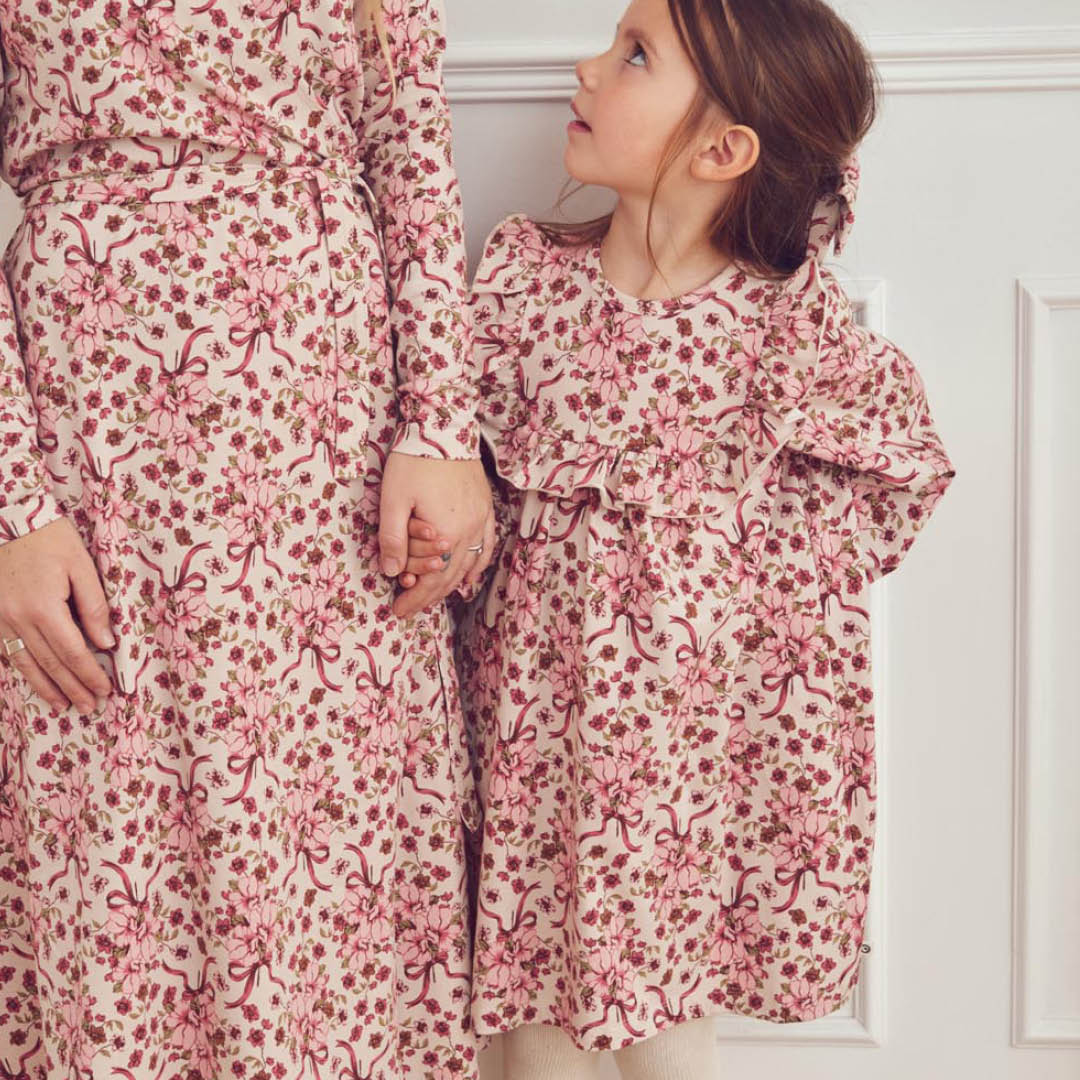 müsli Bouquet Ruffle L/S Dress Dress Oak/ Blush/ Baroque rose 690000330