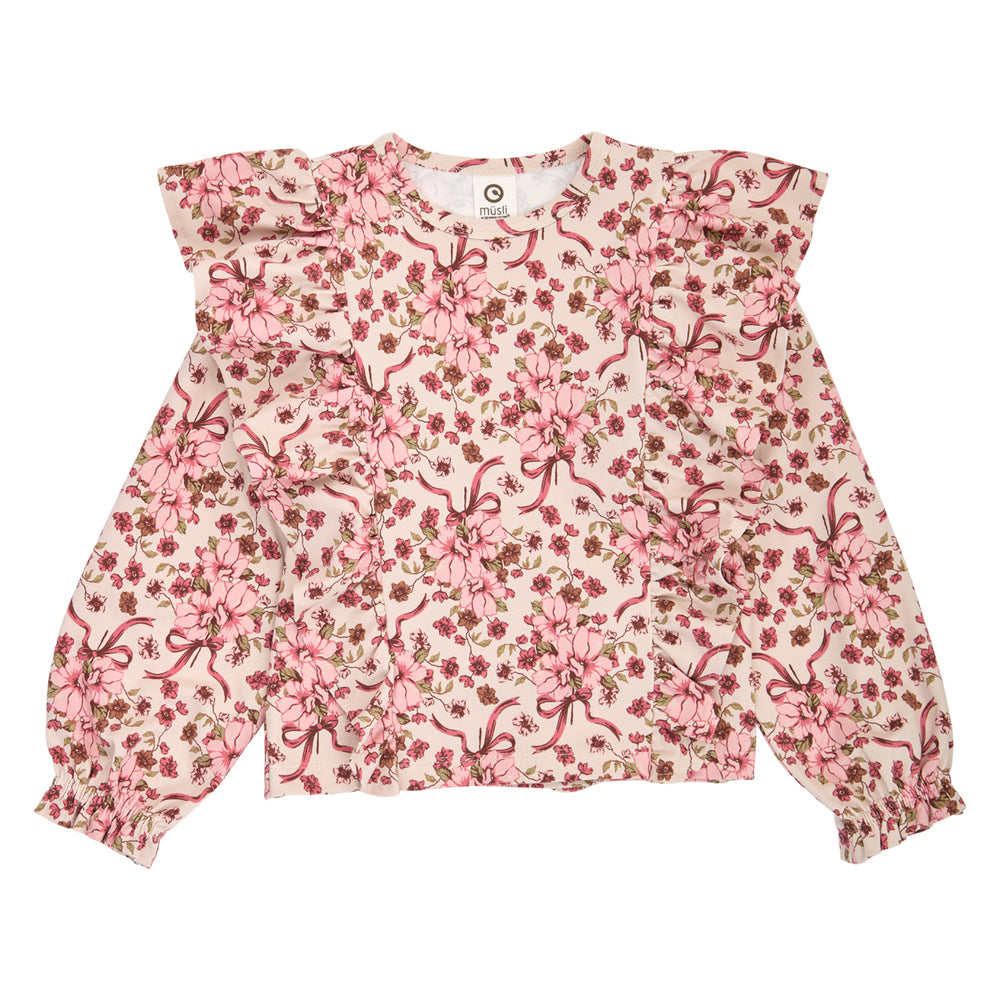 müsli Bouquet Ruffle L/S T L_S Tee Oak/ Blush/ Baroque rose 690000330