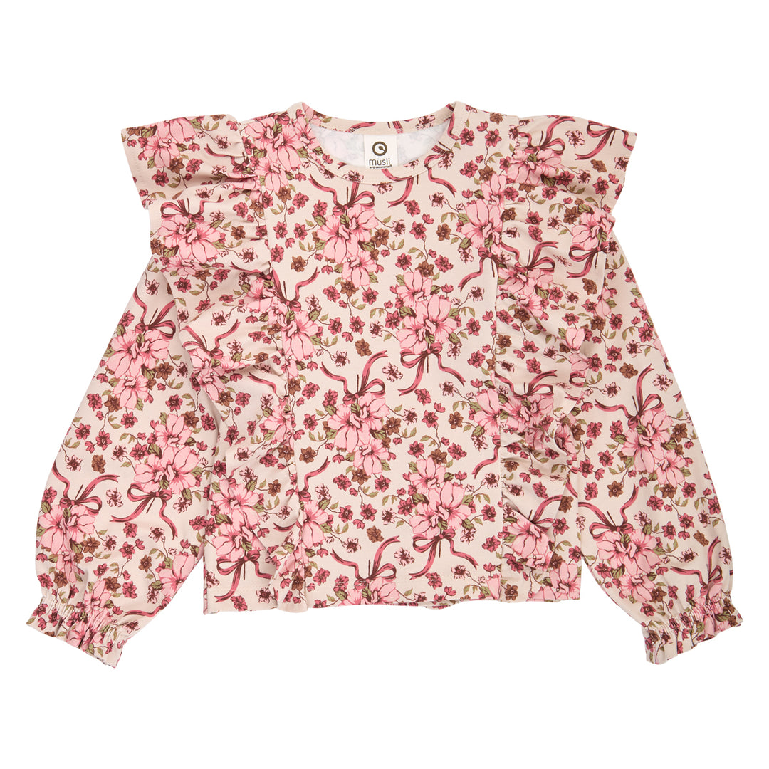müsli Bouquet Ruffle L/S T L_S Tee Oak/ Blush/ Baroque rose 690000330