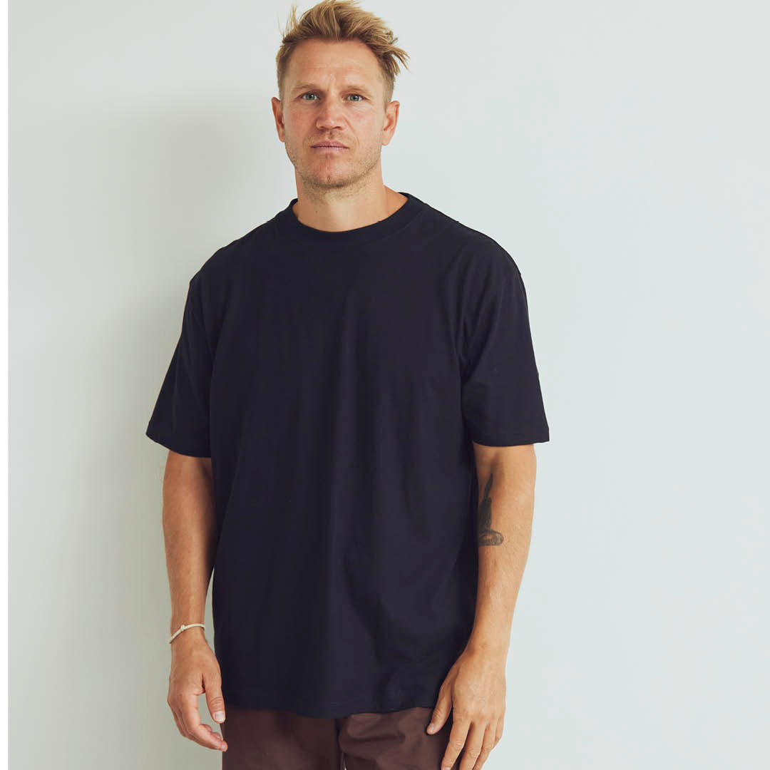 Conservandum Box fit T-shirt with crew neck S_S Tee Black 019400706