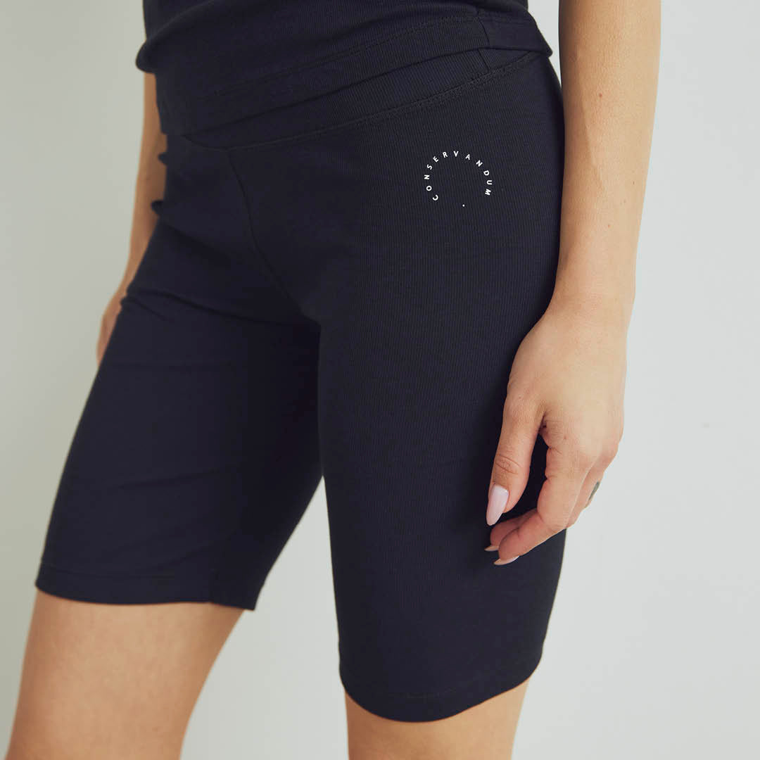 Conservandum CALM RIB biker shorts Pants Black 019400706