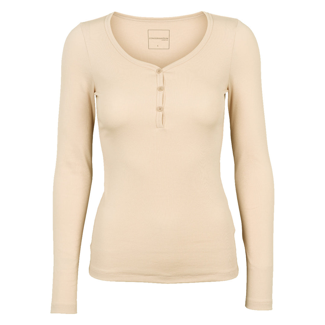 Conservandum CALM RIB button top S_S Tee Oak 013040001