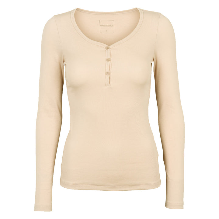 Conservandum CALM RIB button top S_S Tee Oak 013040001