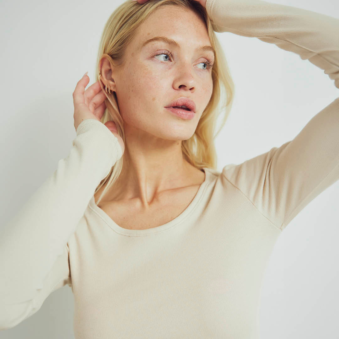 Conservandum CALM RIB longsleeve top S_S Tee Oak 013040001