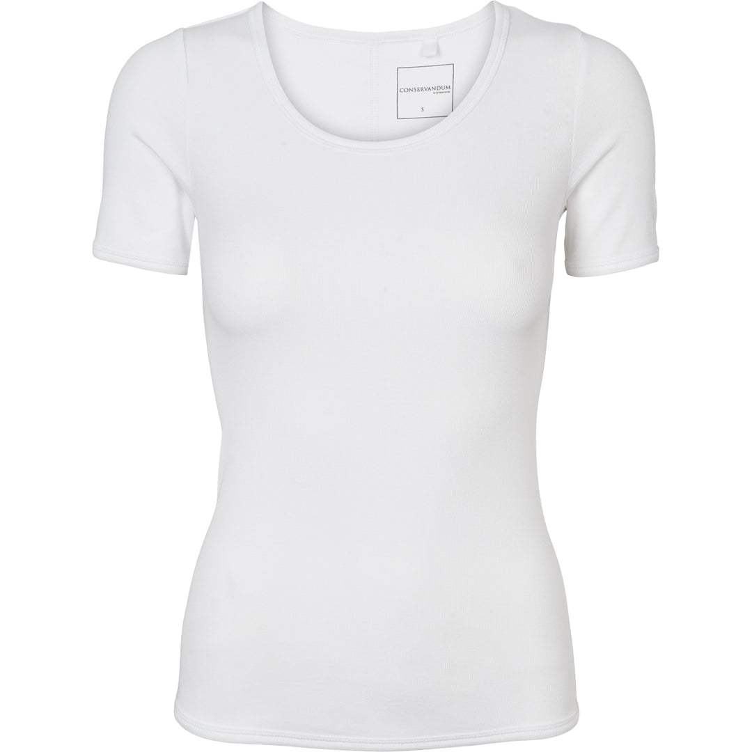 Conservandum CALM RIB short sleeve T-shirt S_S Tee White 011060102