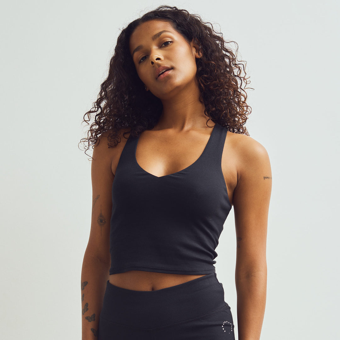 Conservandum CALM RIB tank top S_S Tee Black 019400706