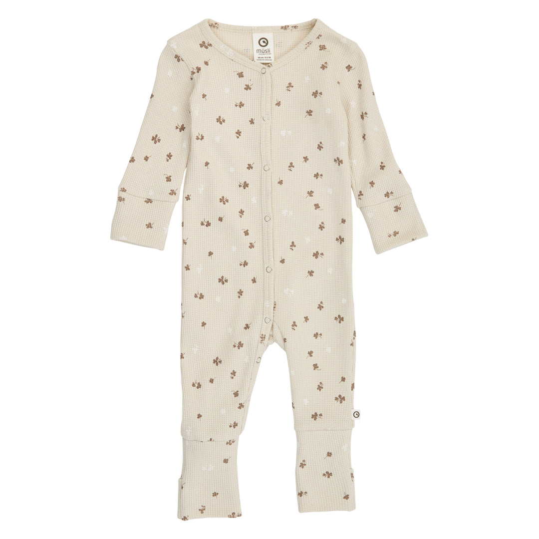 müsli CLOVER waffle bodysuit Jumpsuit Oat/ Balsam cream/ Walnut 690000344