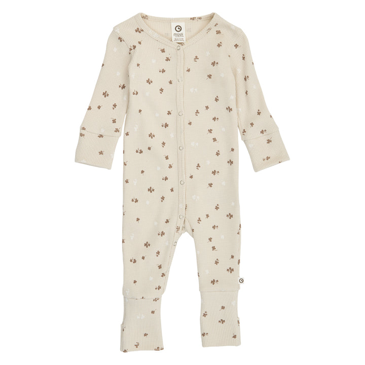 müsli CLOVER waffle bodysuit Jumpsuit Oat/ Balsam cream/ Walnut 690000344