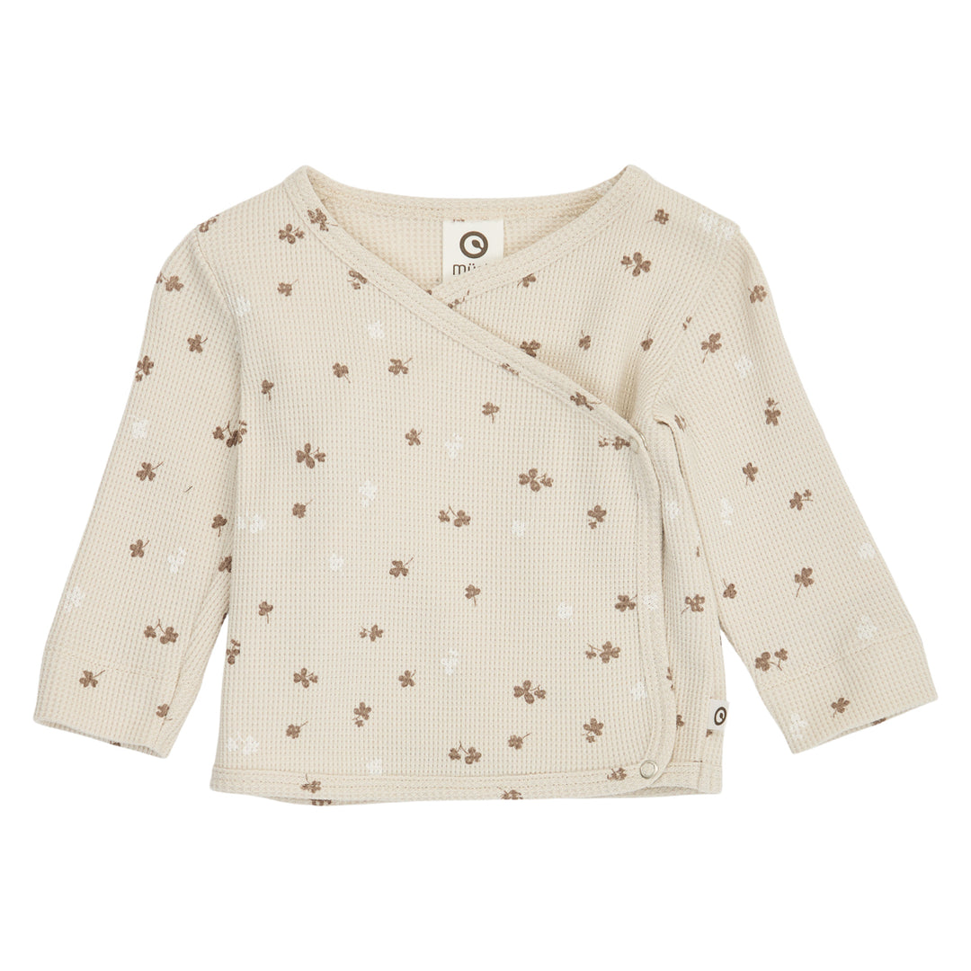 müsli CLOVER waffle cardigan with cross closure Cardigan Oat/ Balsam cream/ Walnut 690000344