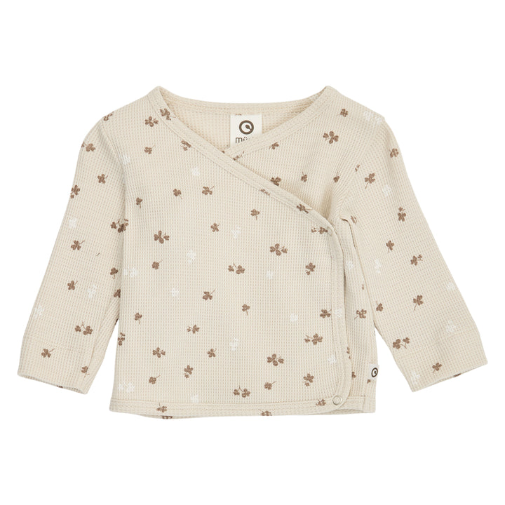 müsli CLOVER waffle cardigan with cross closure Cardigan Oat/ Balsam cream/ Walnut 690000344