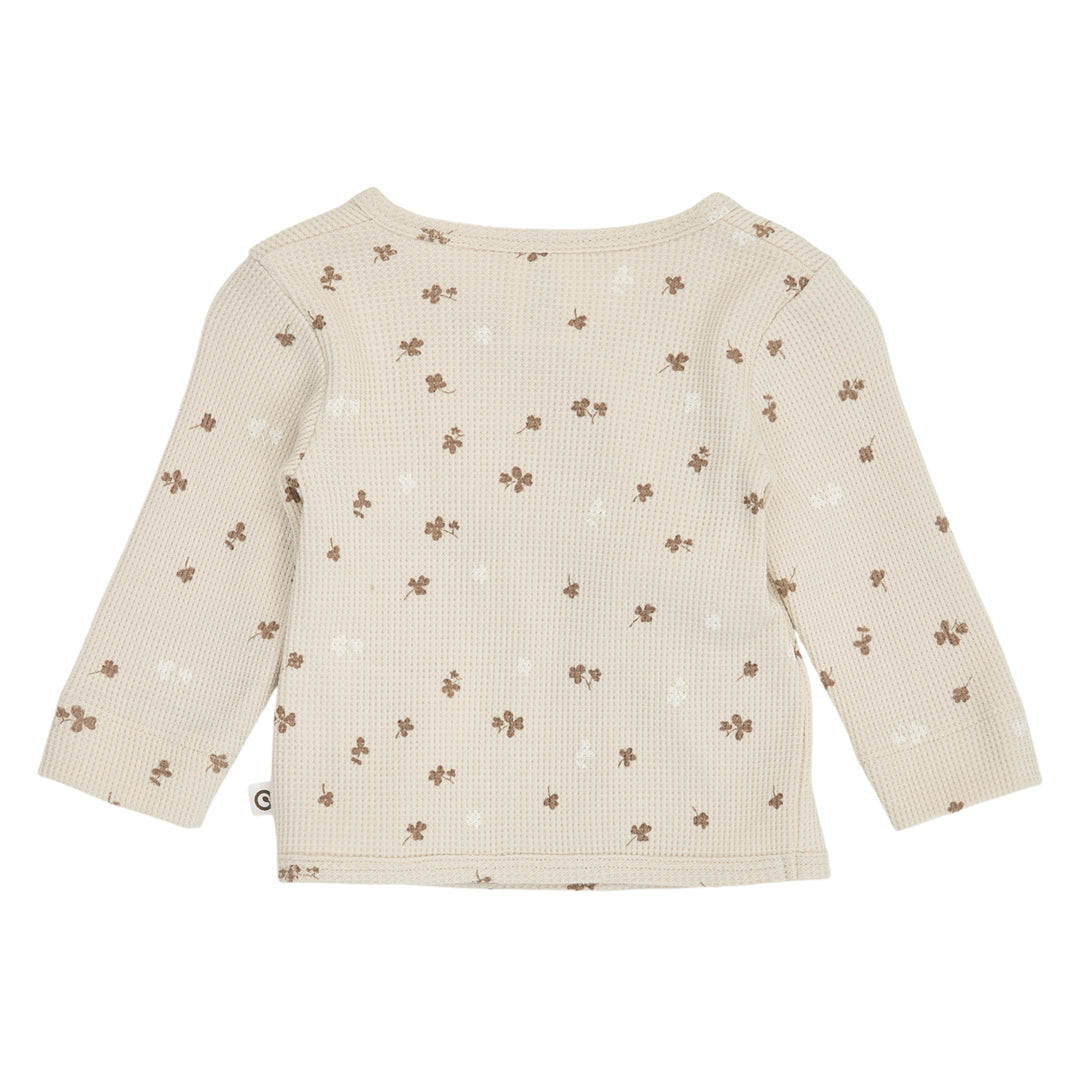 müsli CLOVER waffle cardigan with cross closure Cardigan Oat/ Balsam cream/ Walnut 690000344