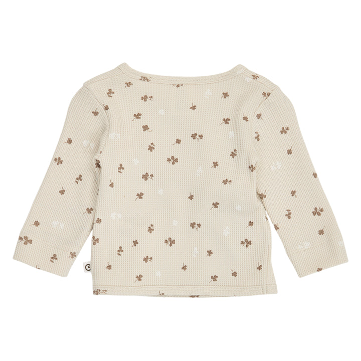 müsli CLOVER waffle cardigan with cross closure Cardigan Oat/ Balsam cream/ Walnut 690000344