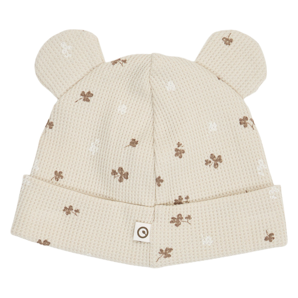 müsli CLOVER waffle hat with ears Headwear Oat/ Balsam cream/ Walnut 690000344