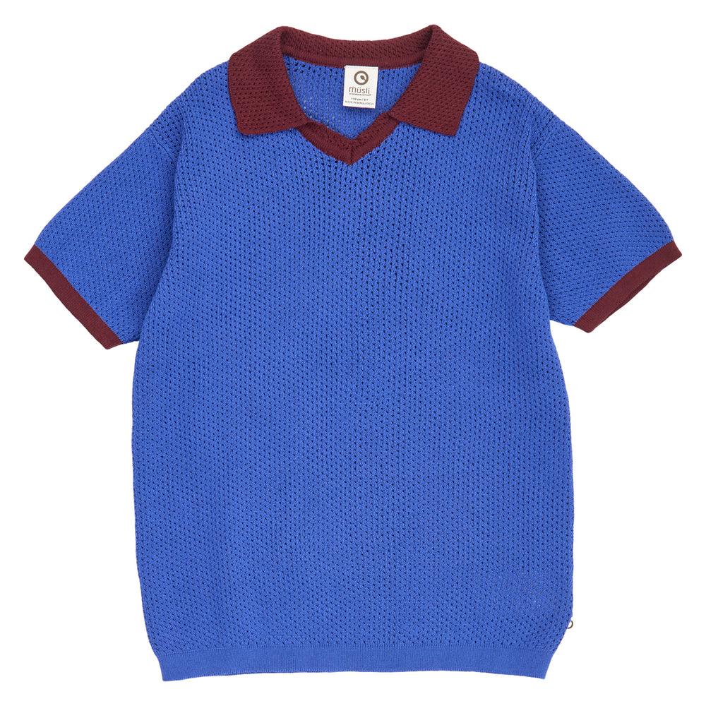 müsli CLUBHOUSE knit polo S_S Tee Azure blue 018394902