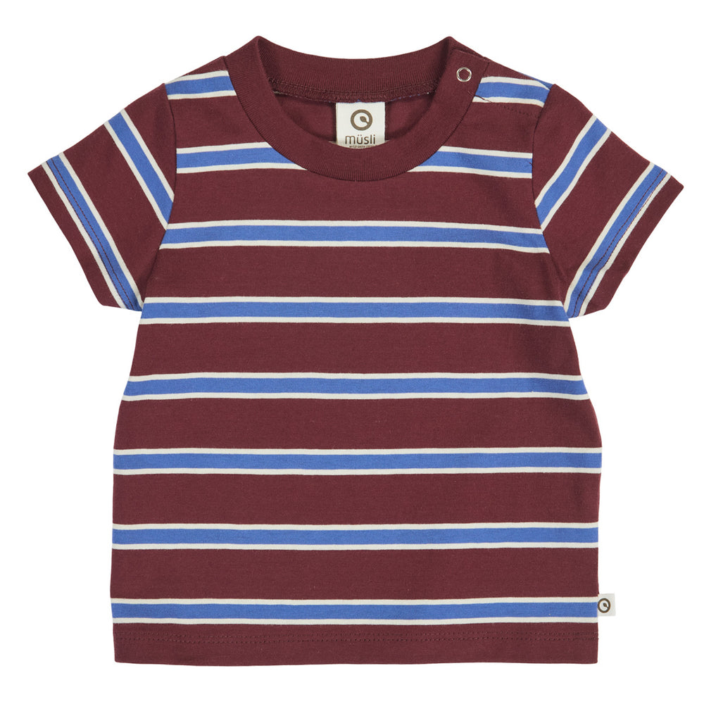 müsli CLUBHOUSE stripe T-shirt S_S Tee Russet/ Azure blue/ Tofu 690000302