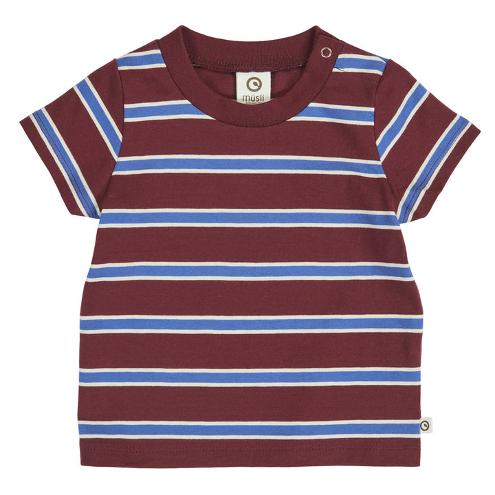 müsli CLUBHOUSE stripe T-shirt S_S Tee Russet/ Azure blue/ Tofu 690000302