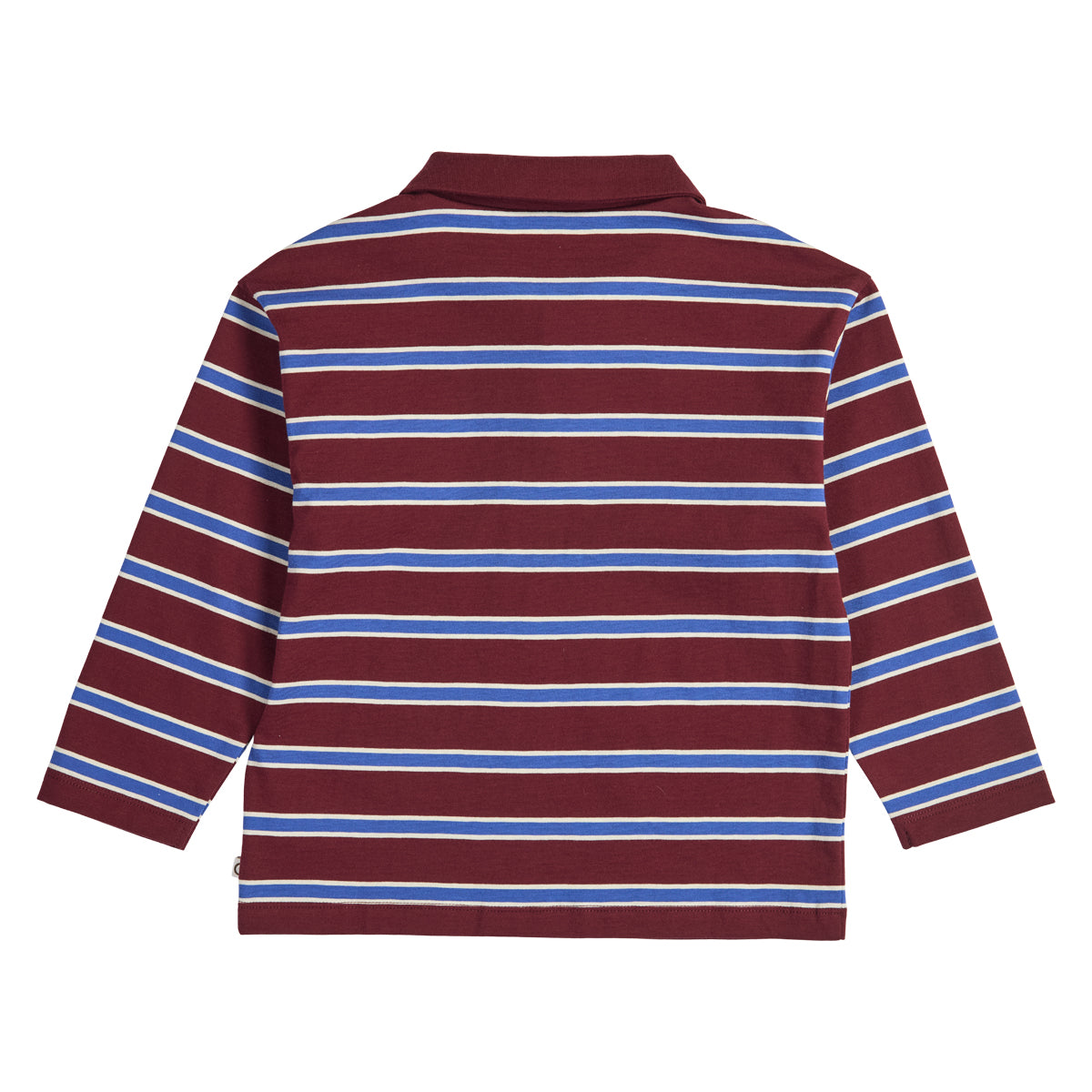 CLUBHOUSE stripe polo shirt - Russet/ Azure blue/ Tofu – Muesli