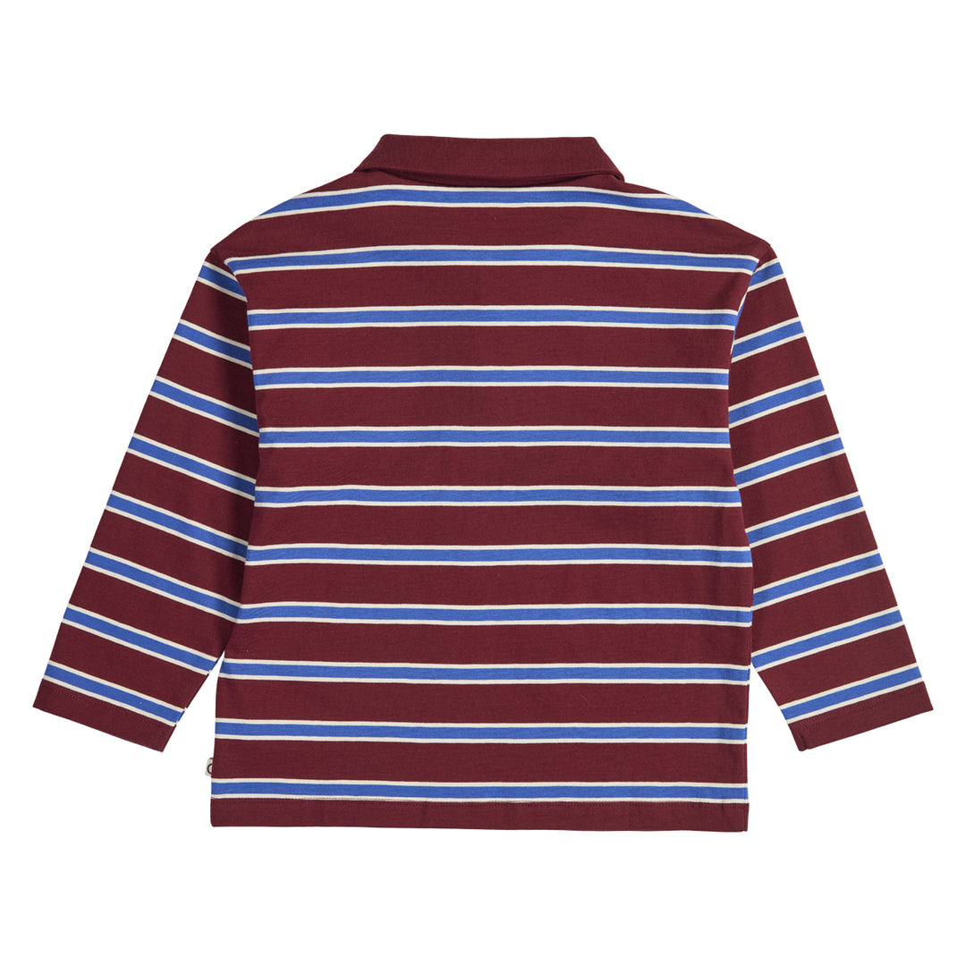 müsli CLUBHOUSE stripe polo shirt L_S Tee Russet/ Azure blue/ Tofu 690000302