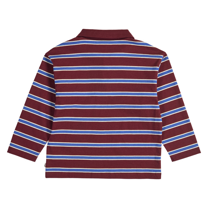 müsli CLUBHOUSE stripe polo shirt L_S Tee Russet/ Azure blue/ Tofu 690000302