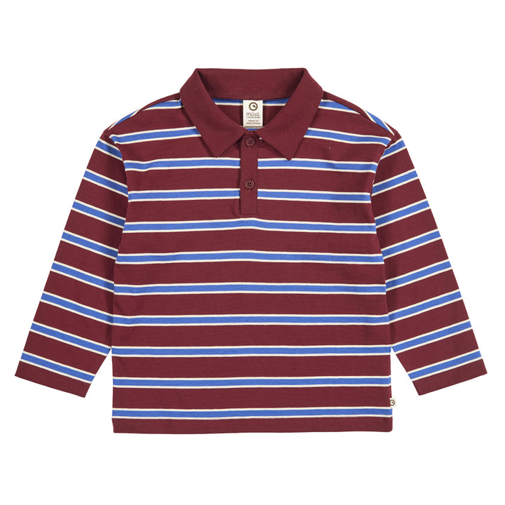 müsli CLUBHOUSE stripe polo shirt L_S Tee Russet/ Azure blue/ Tofu 690000302