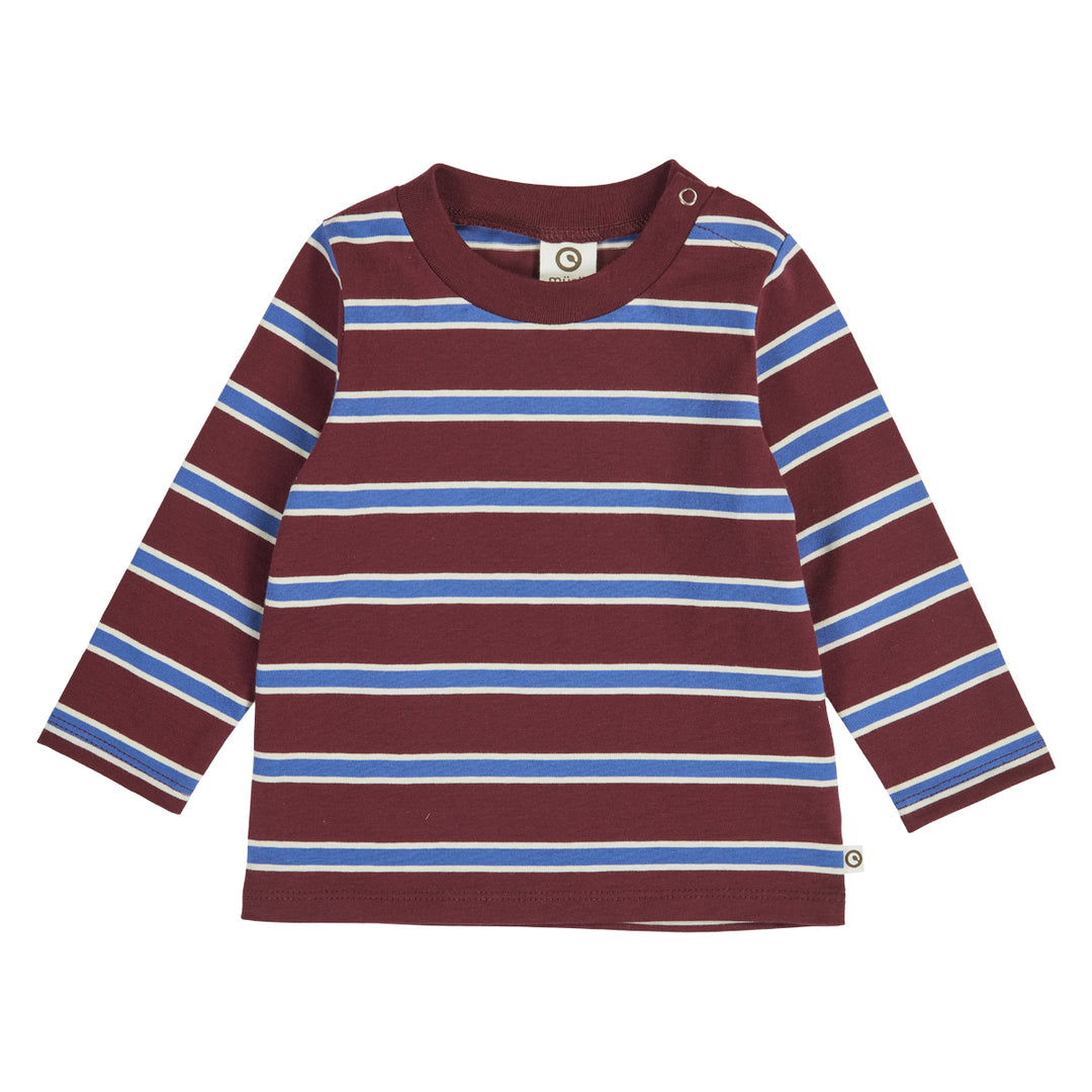 müsli CLUBHOUSE stripe top L_S Tee Russet/ Azure blue/ Tofu 690000302