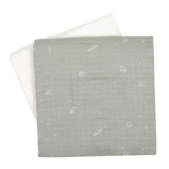 müsli COSMOS muslin babywrap 2-pack Nursery Mineral green/ Balsam cream 690000365