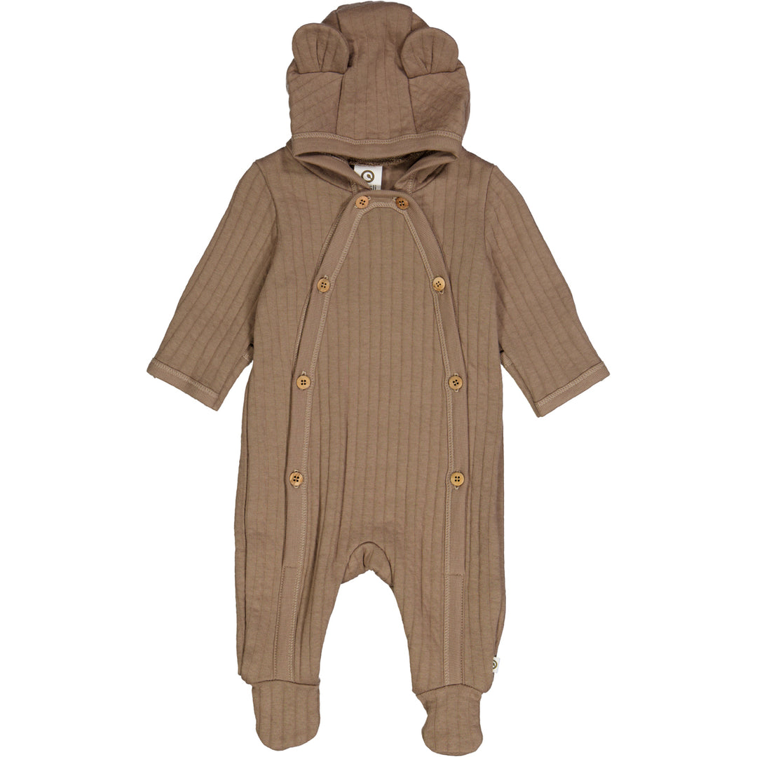 müsli COTTON QUILT suit with feet Bodystockings Walnut 017080802