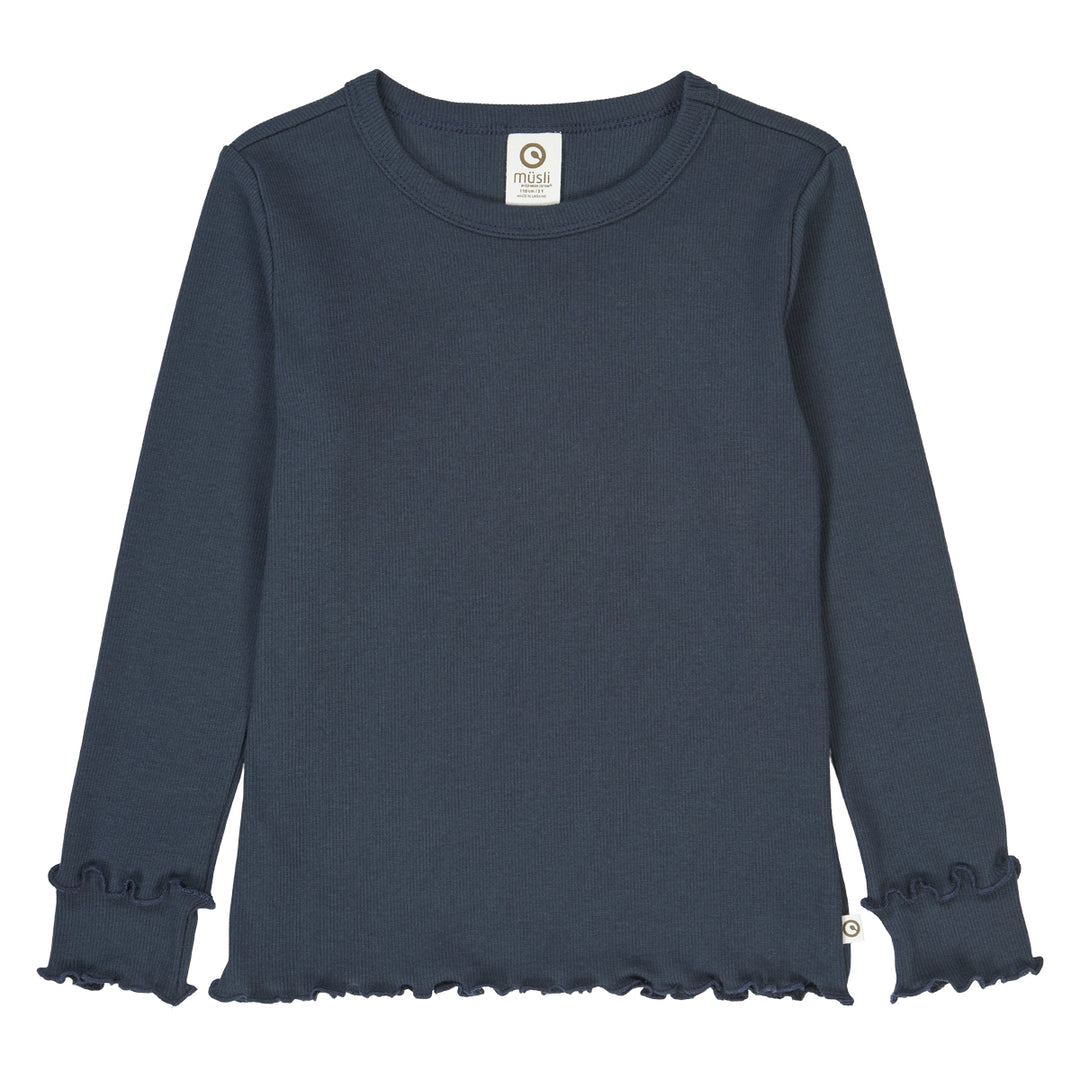 müsli COZY ME RIB deco top L_S Tee Night blue 019402301